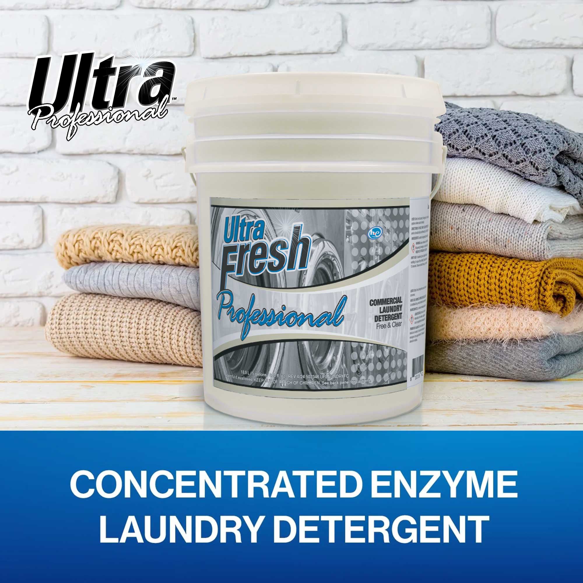 Ultra Fresh® Professional™ Commercial Laundry Detergent Free/Clear, Pump, 5 Gal - VMInnovations