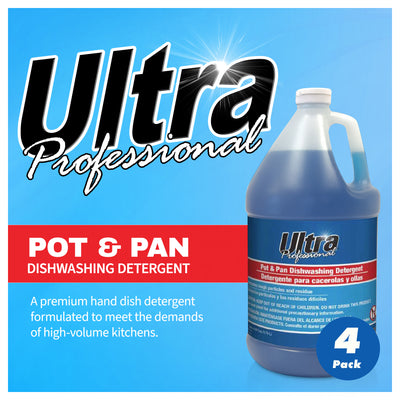 Ultra Professional™ 4 Pack 1 Gal Pots/Pans Dishwashing Detergent, Platinum, Blue - VMInnovations