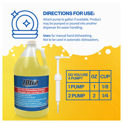 Ultra Professional™ 4 Pack 1 Gal Pots/Pans Dishwashing Detergent, Lemon, Yellow - VMInnovations