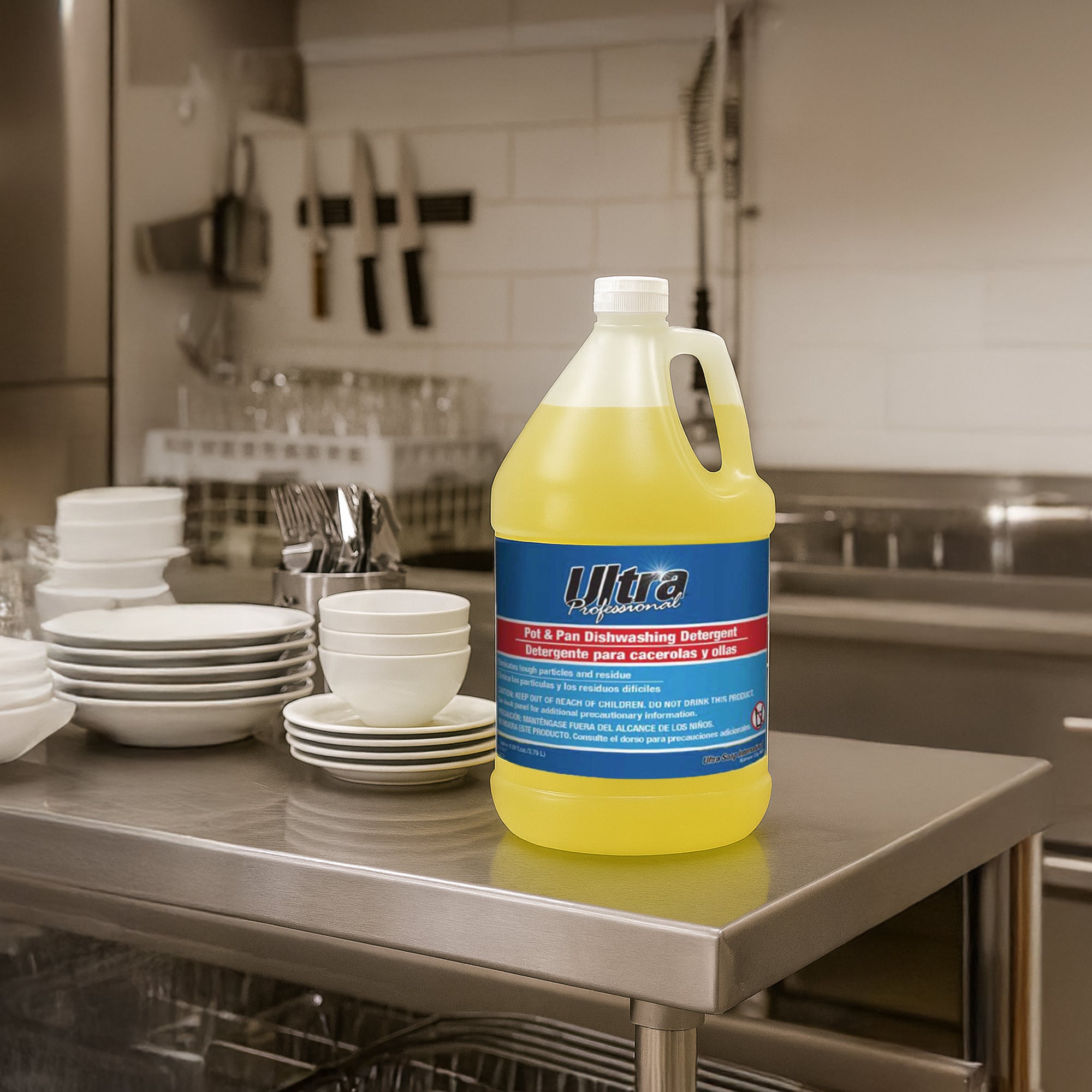 Ultra Professional™ 4 Pack 1 Gal Pots/Pans Dishwashing Detergent, Lemon, Yellow - VMInnovations
