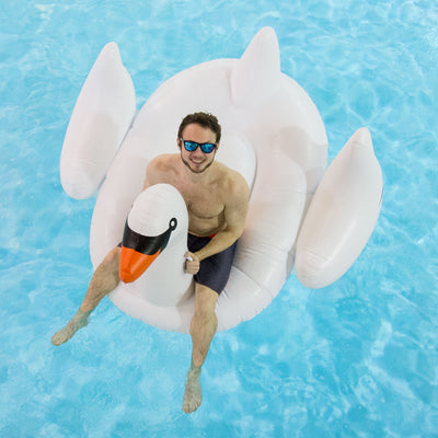 Swimline Giant Swan Inflatable Ride-On Swimming Pool Raft Float, White  (6 Pack) - VMInnovations