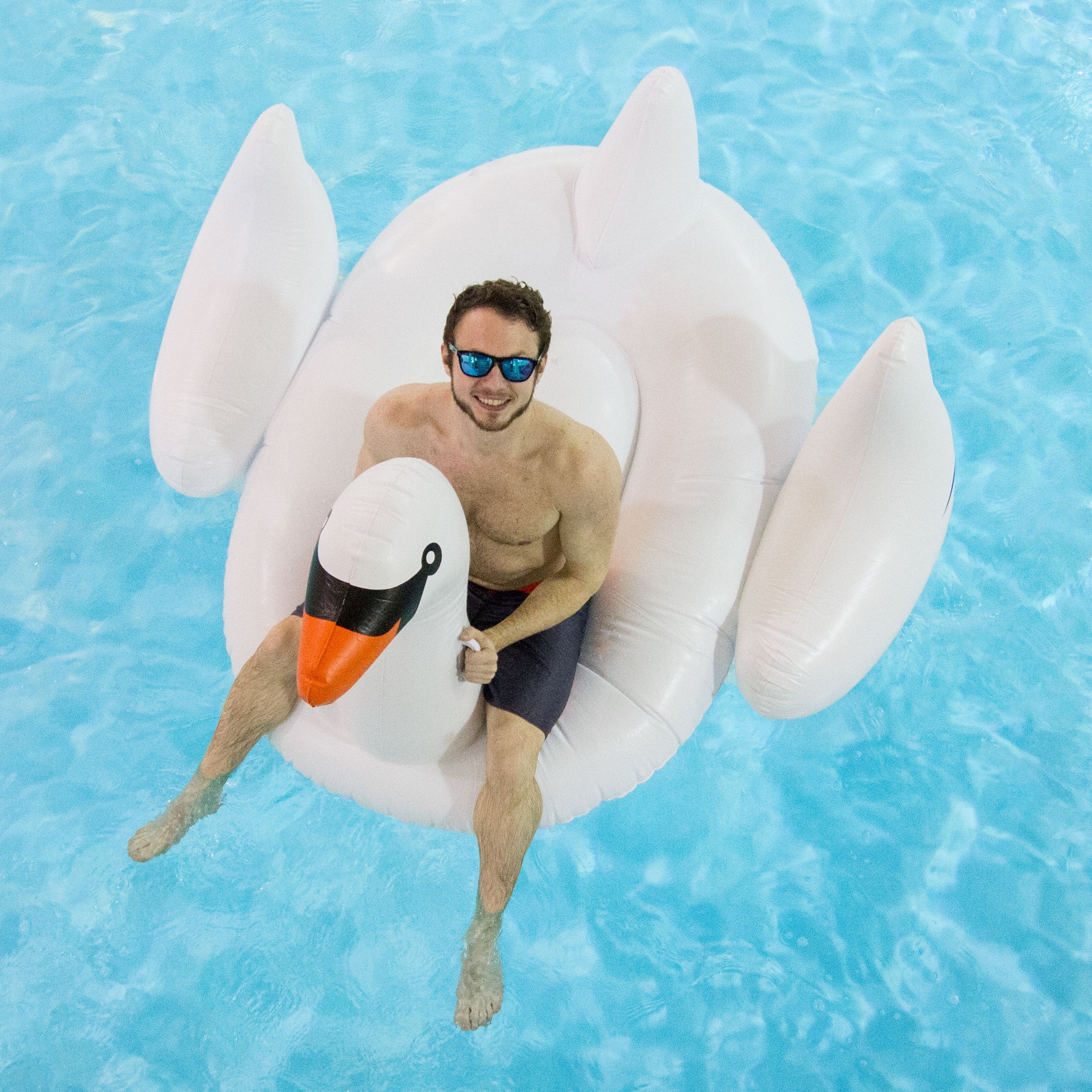 Swimline Pizza Slice Inflatable Pool Float & Giant Swan Inflatable Ride-On Float