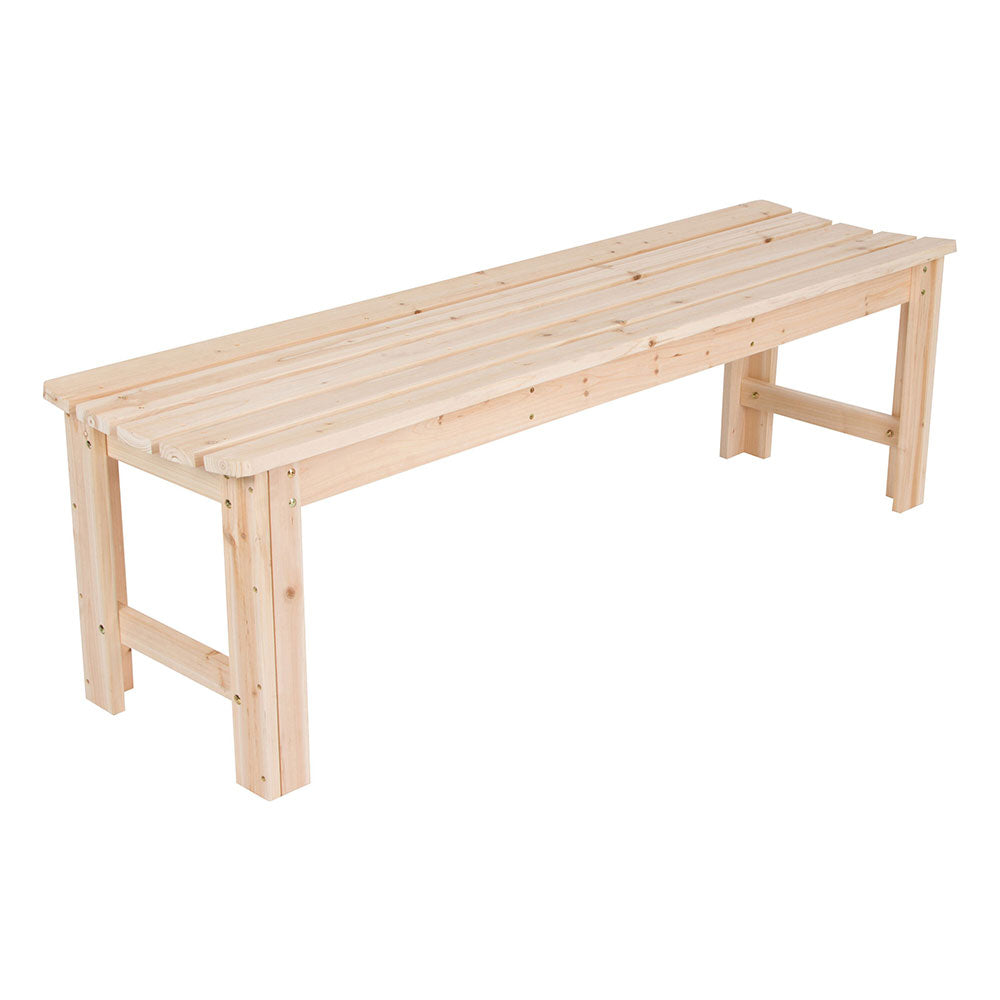 Shine Company 5ft Backless Cedar Bench for Garden and Patio, Natural (Open Box)