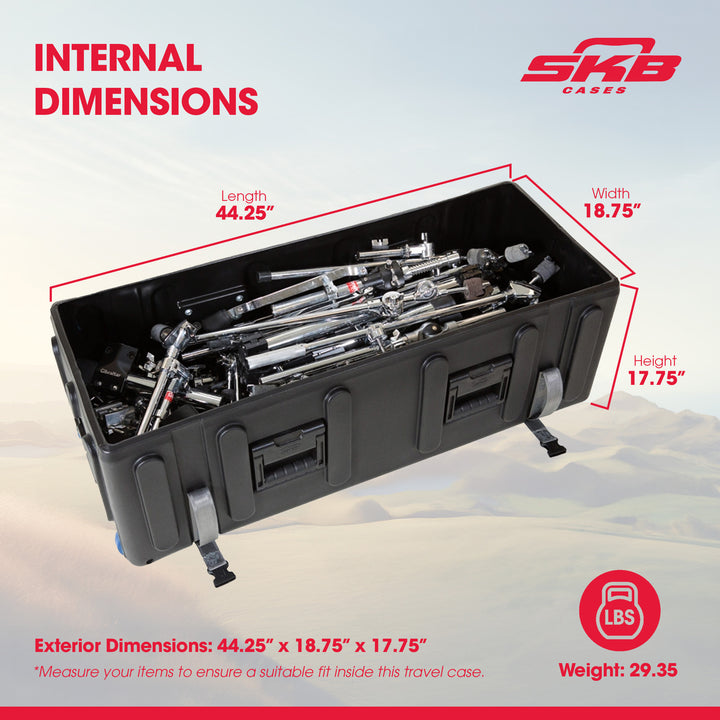 SKB Drum Hardware Case with Wheels Durable Polyethylene Mobile Storage(Open Box)