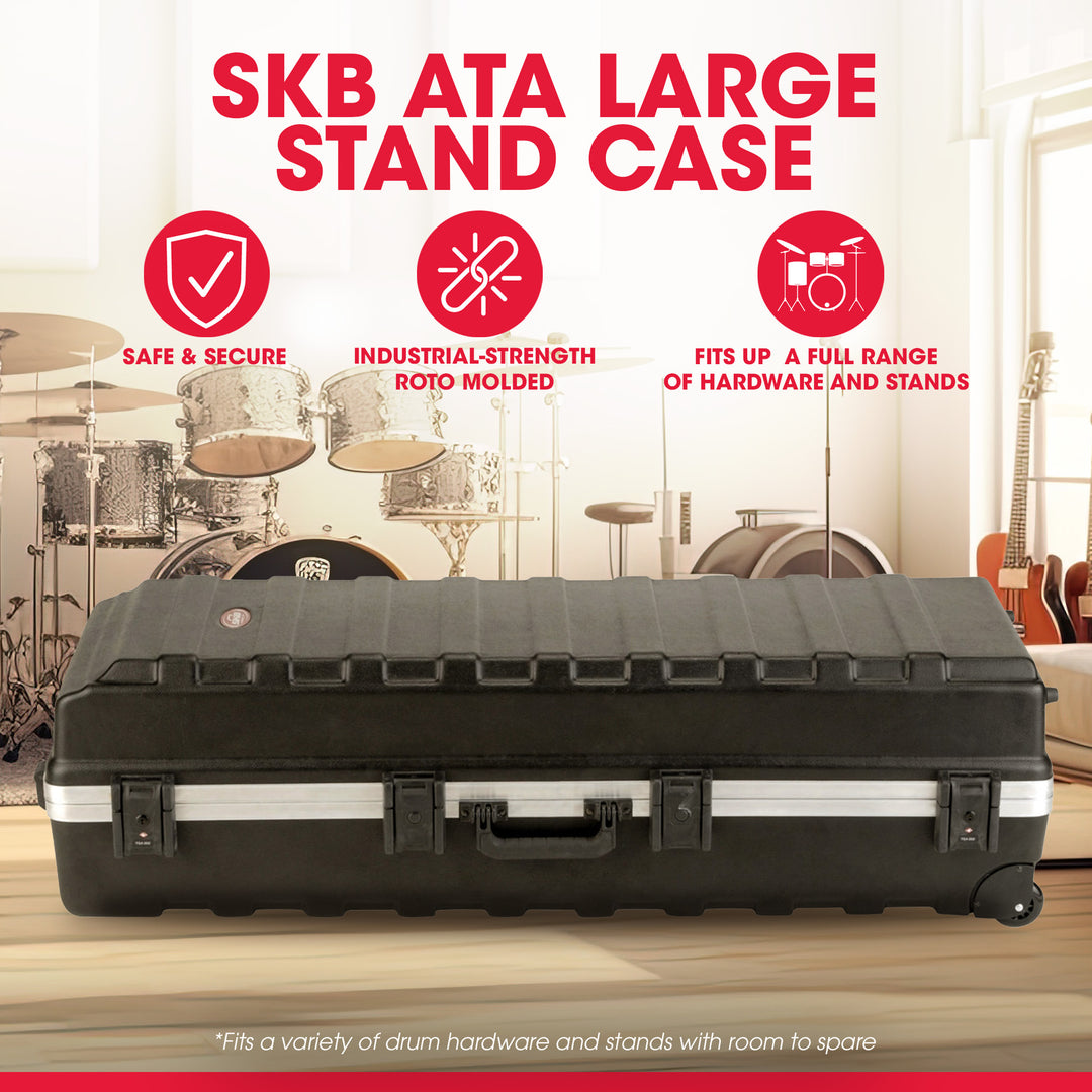 SKB ATA Large Stand Case, Wheels, Latches, Durable Equipment Transport(Open Box) - VMInnovations