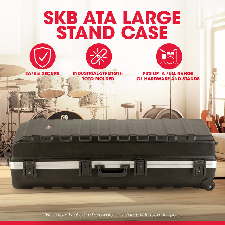 SKB ATA Large Stand Case, Wheels, Latches, Durable Equipment Transport(Open Box) - VMInnovations