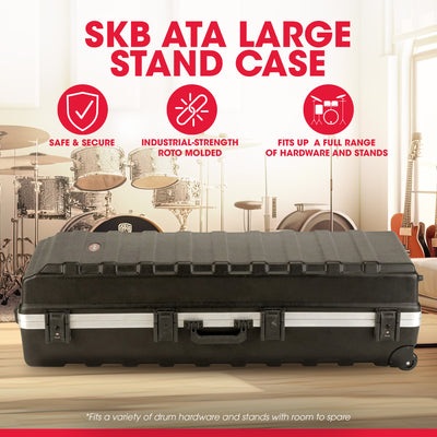SKB ATA Large Stand Case, Wheels, Latches, Durable Equipment Transport(Open Box) - VMInnovations