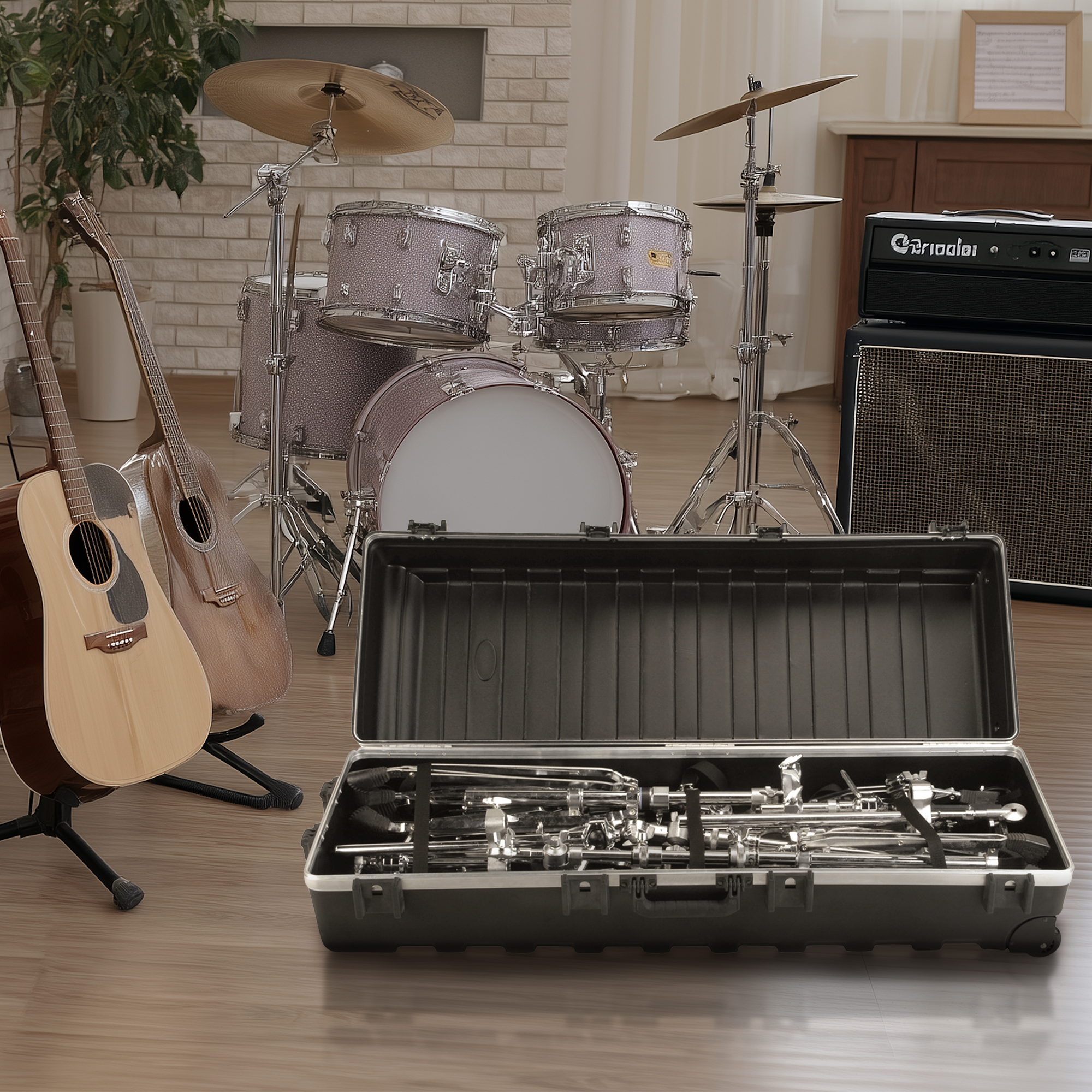 SKB ATA Large Stand Case, Wheels, Latches, Durable Equipment Transport(Open Box) - VMInnovations