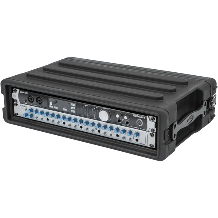SKB 2U Shallow Roto Rack Case Gear Protector, Stackable, Waterproof, Black