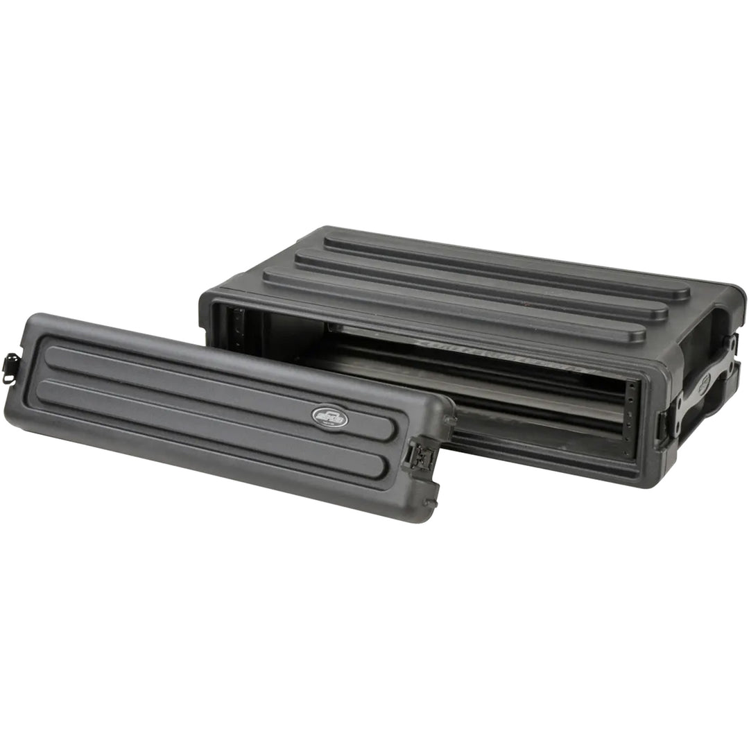 SKB 2U Shallow Roto Rack Case Gear Protector, Stackable, Waterproof, Black