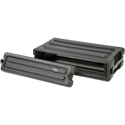 SKB 2U Shallow Roto Rack Case Gear Protector, Stackable, Waterproof, Black - VMInnovations