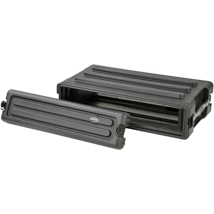 SKB 2U Shallow Roto Rack Case Gear Protector, Stackable, Waterproof, Black