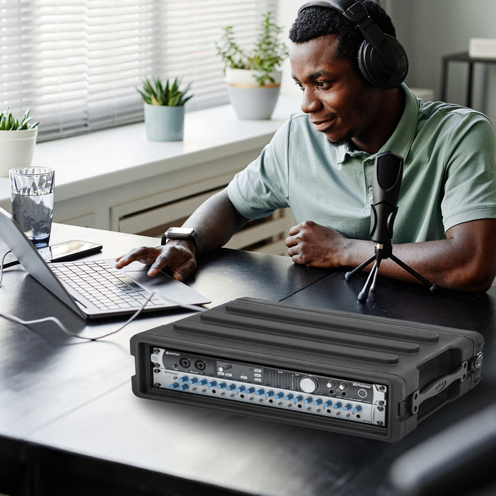 SKB 2U Shallow Roto Rack Case Gear Protector, Stackable, Black (Open Box) - VMInnovations