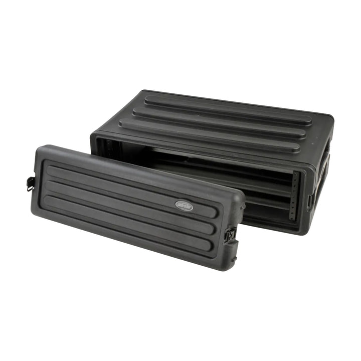 SKB 3U Shallow Roto Rack Case Gear Protector, Stackable, Waterproof, Black