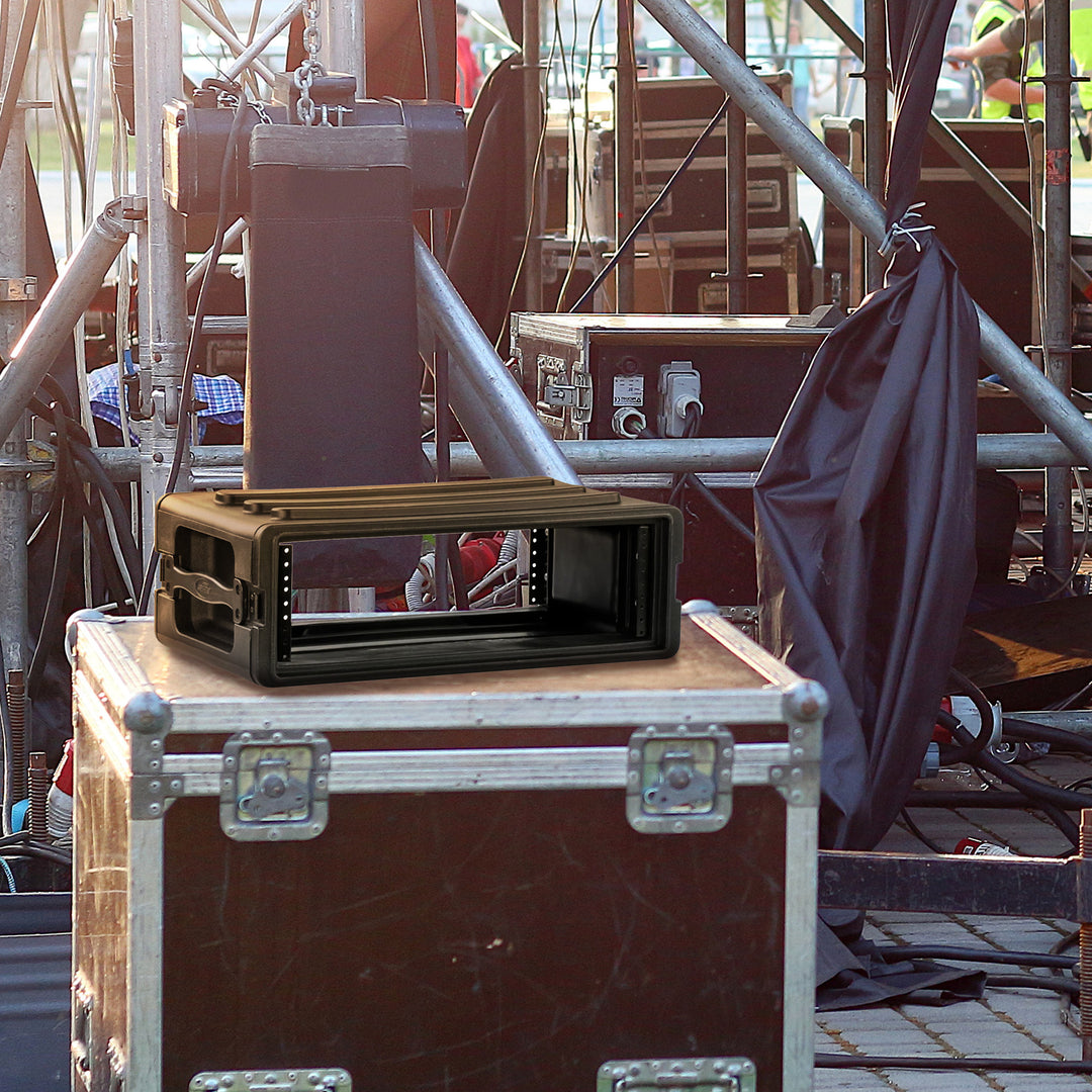 SKB 3U Shallow Roto Rack Case Gear Protector, Stackable, Waterproof(Open Box)