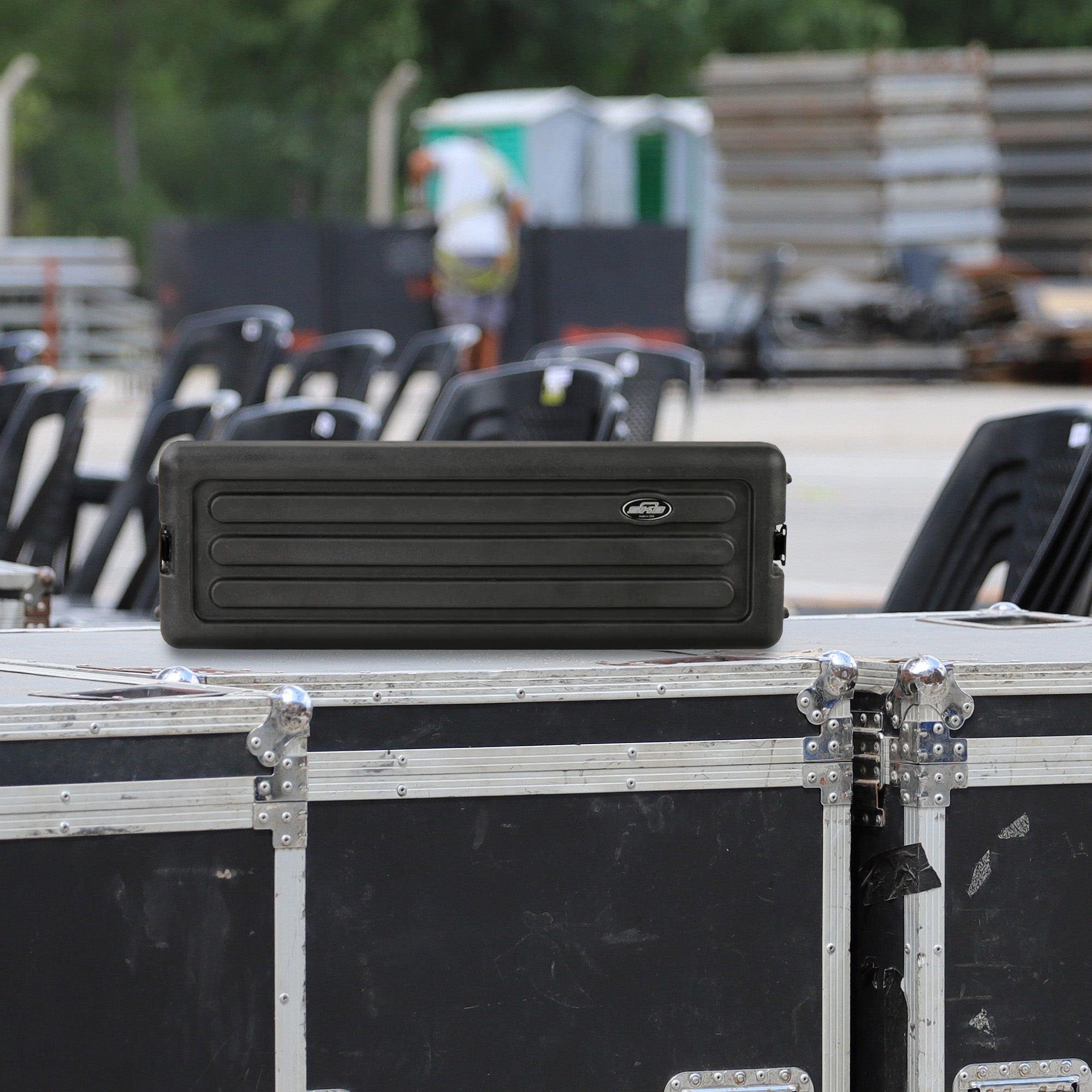 SKB 3U Shallow Roto Rack Case Gear Protector, Stackable, Waterproof(Open Box) - VMInnovations