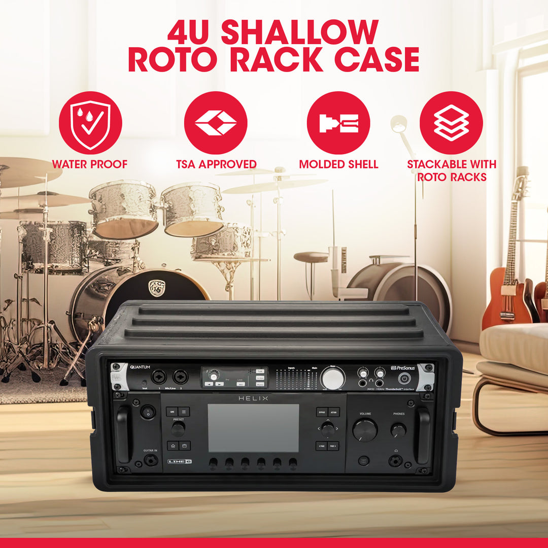 SKB 4U Shallow Roto Rack Case Gear Protector, Stackable, Waterproof (Open Box)