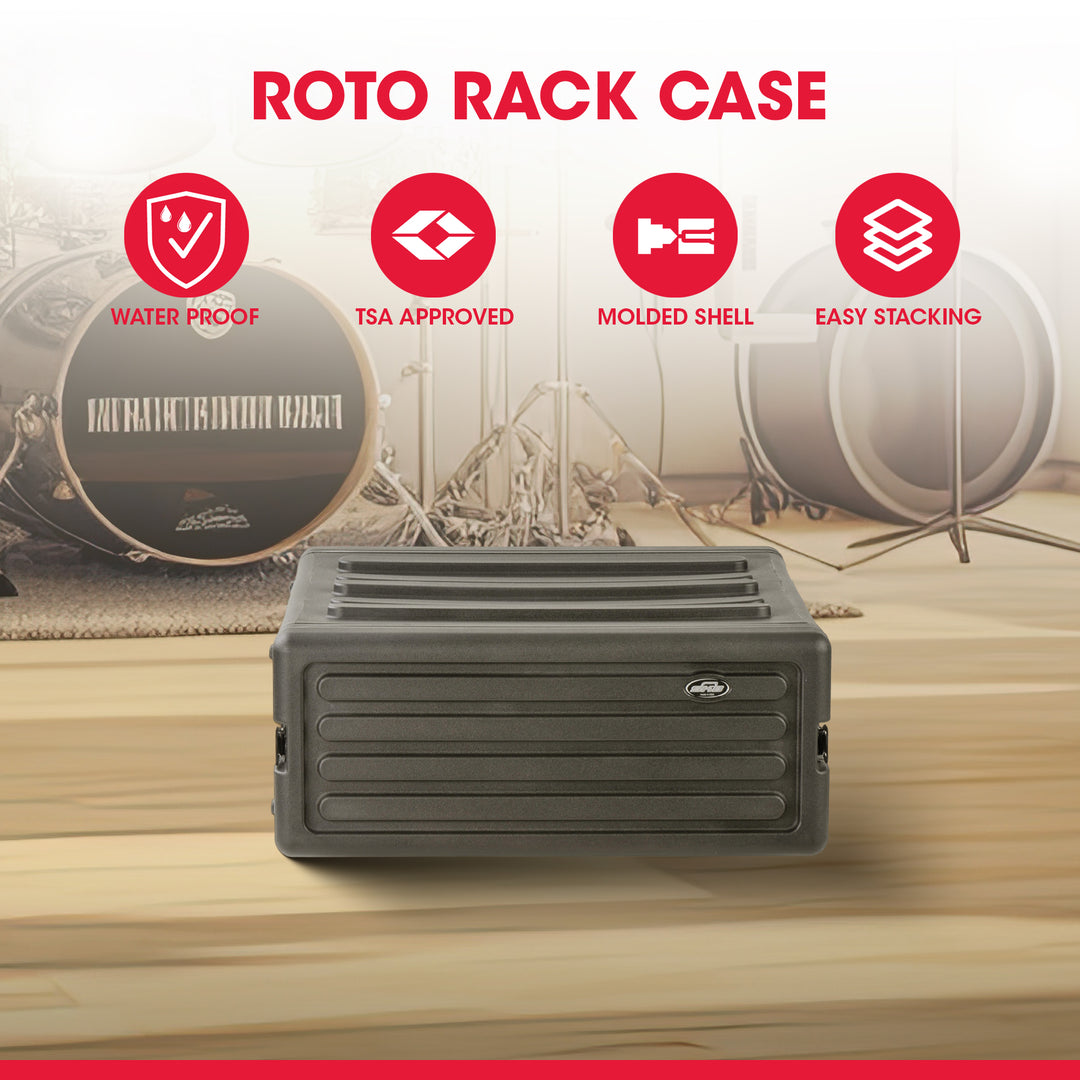 SKB 4U Roto Rack Case Polyethylene Gear Protector, Stackable, Waterproof, Black