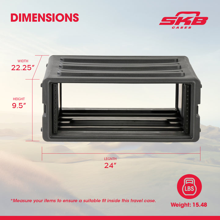 SKB 4U Roto Rack Case Polyethylene Gear Protector, Stackable, Waterproof, Black