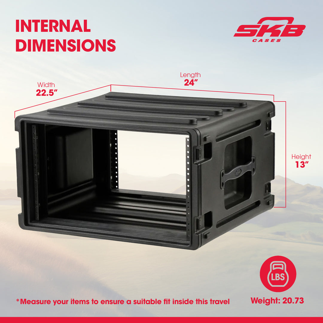 SKB 6U Roto Rack Case Polyethylene Gear Protector,Stackable&Waterproof(Open Box)
