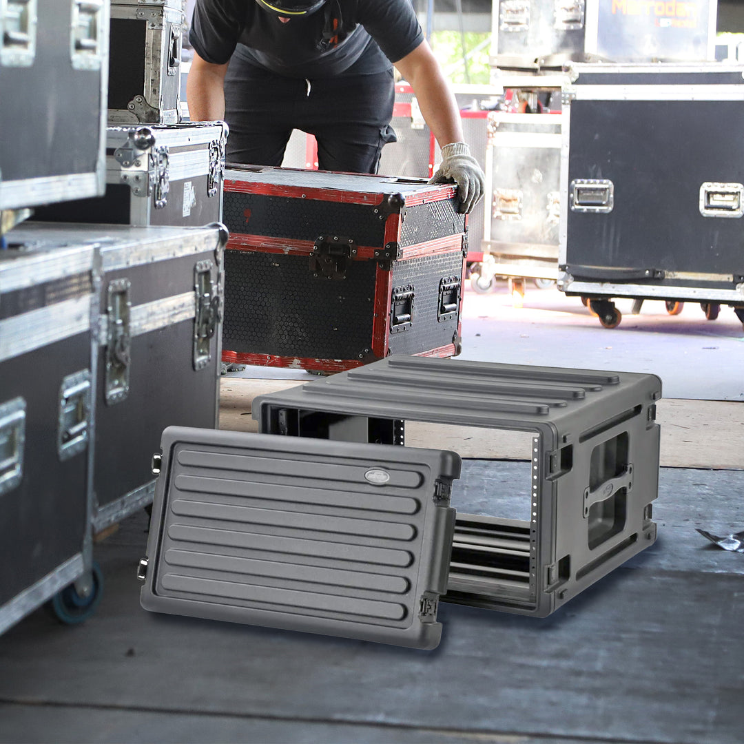 SKB 6U Roto Rack Case Polyethylene Gear Protector,Stackable&Waterproof(Open Box)