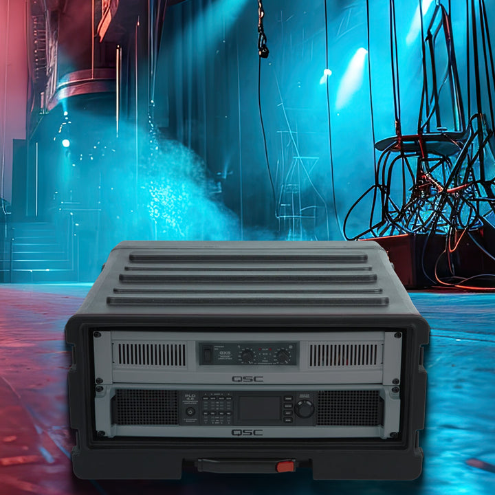 SKB 4U rSeries Rolling Rack Integrated Back Wheels 1-Touch Pull Handle(Open Box)