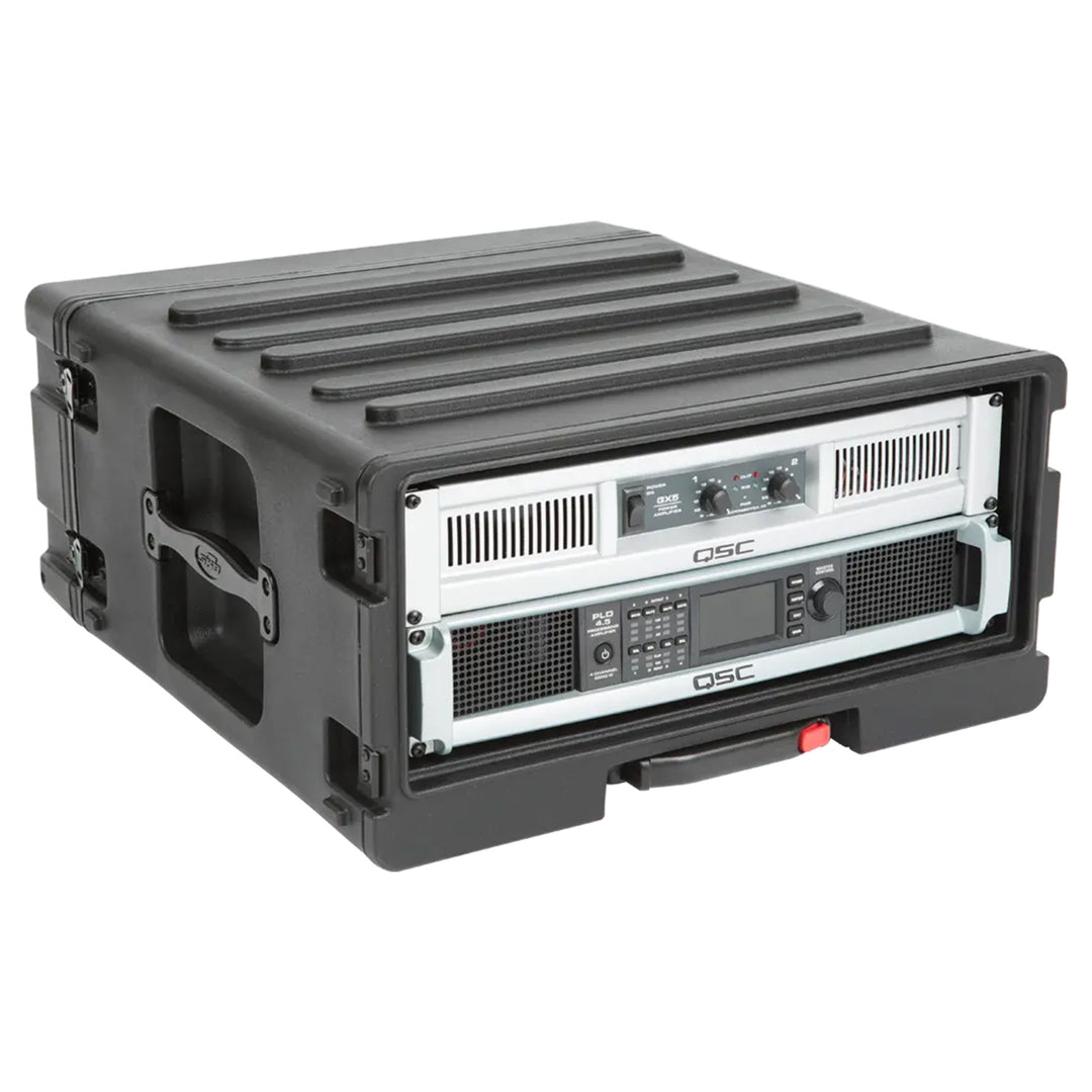 SKB 4U rSeries Rolling Rack Integrated Back Wheels 1-Touch Pull Handle(Open Box)