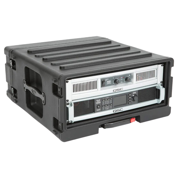 SKB 4U rSeries Rolling Rack Integrated Back Wheels 1-Touch Pull Handle(Open Box)