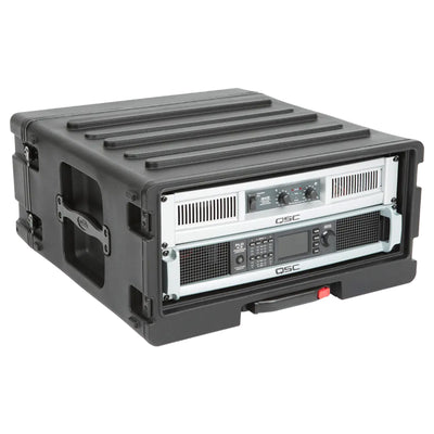 SKB 4U rSeries Rolling Rack Integrated Back Wheels 1-Touch Pull Handle(Open Box)