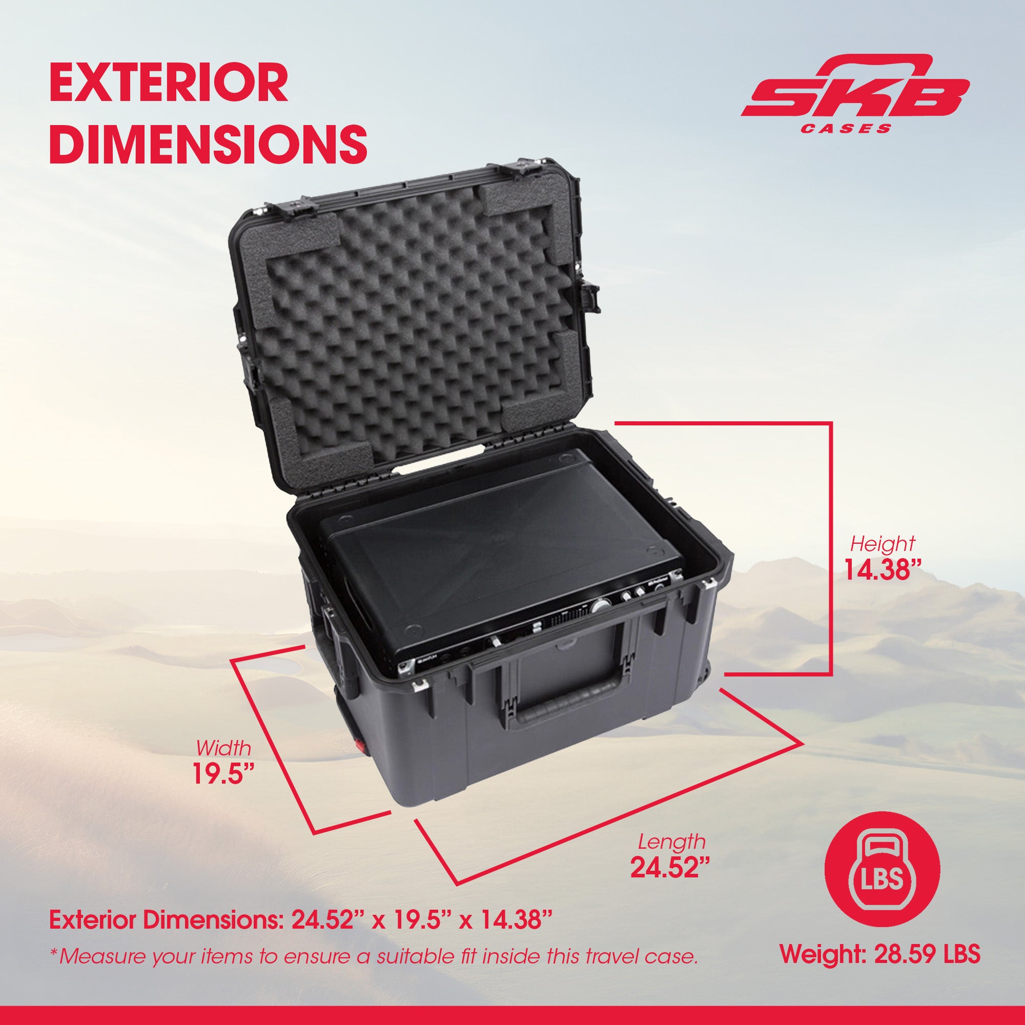 SKB 4U 13" Injection Molded Fly Rack w/Built-In Wheels & Handle (Open Box) - VMInnovations