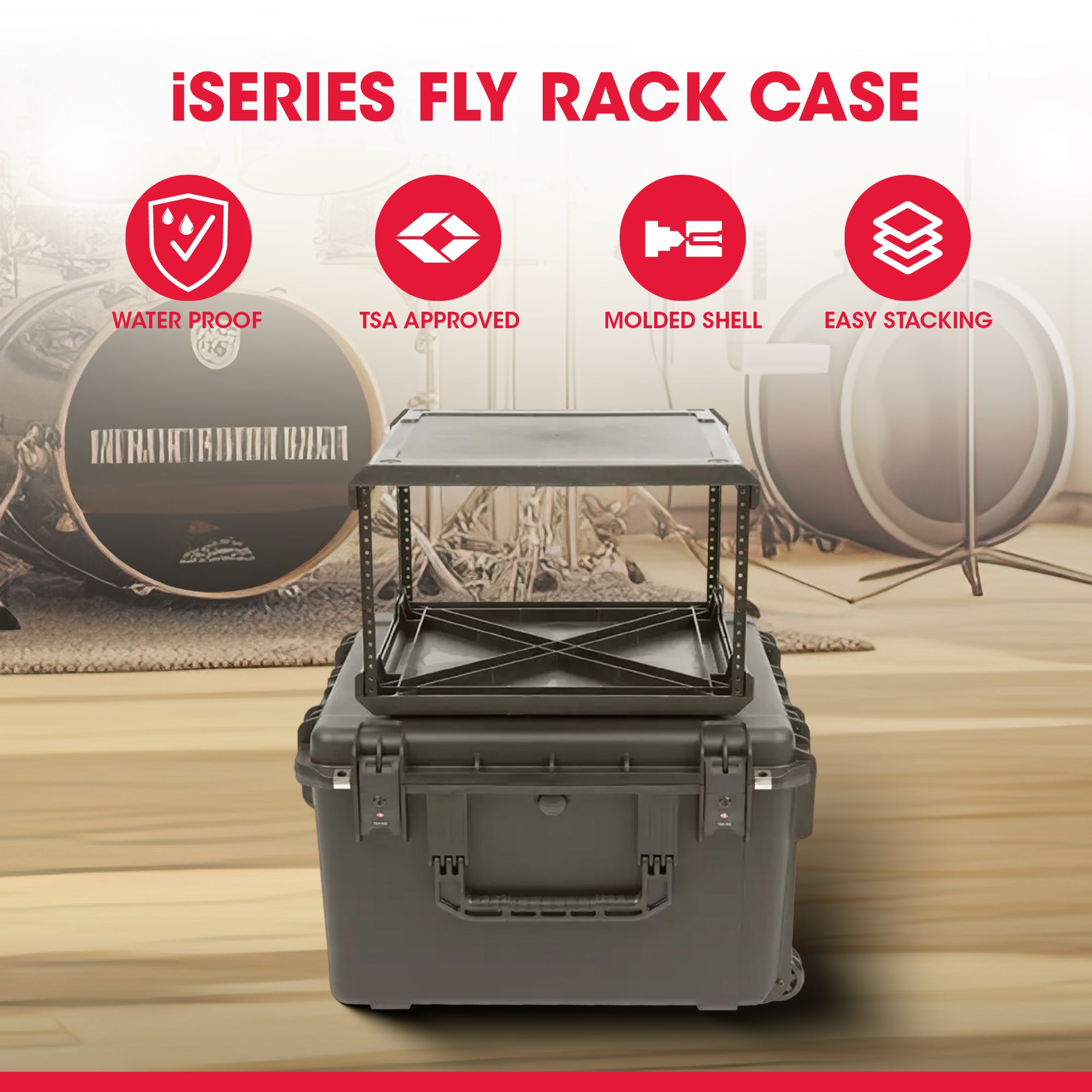 SKB iSeries 6U Fly Rack, Waterproof Polypropylene Hard Case for Storage, 20 Inch - VMInnovations