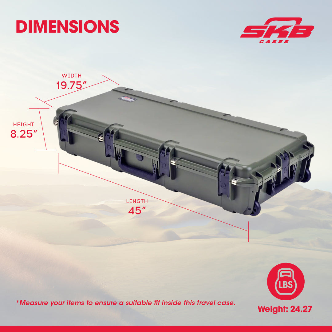 SKB Cases Waterproof Double Bow/Short Rifle Case Durable Protection, Olive Green