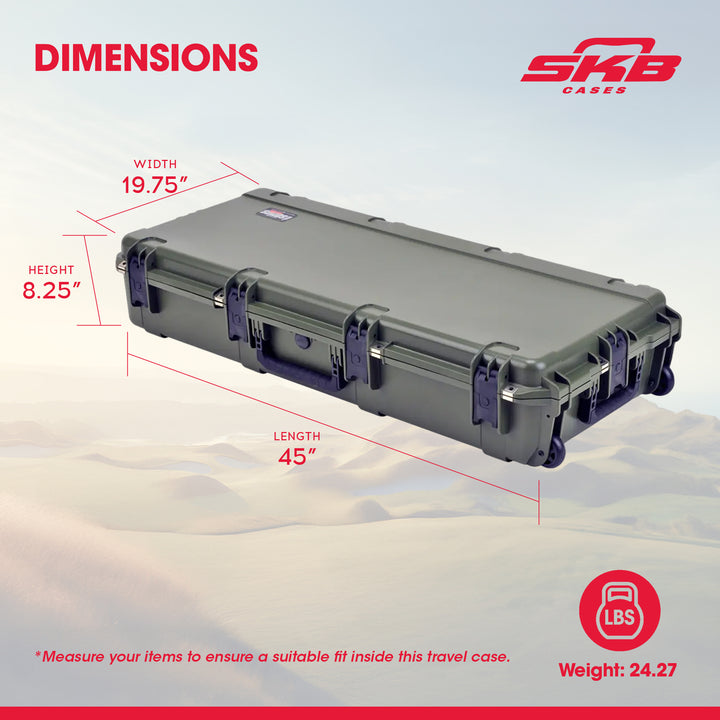 SKB Cases Waterproof Double Bow/Short Rifle Case Durable Protection, Olive Green