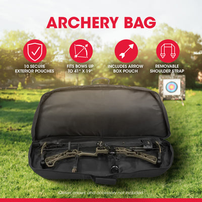 SKB Archery Case w/10 Accessory Pouches, Arrow Box, Double Zipper (Open Box) - VMInnovations