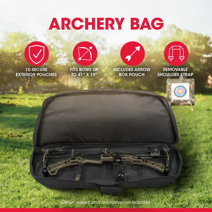 SKB Archery Case w/10 Accessory Pouches, Arrow Box, Double Zipper (Open Box)