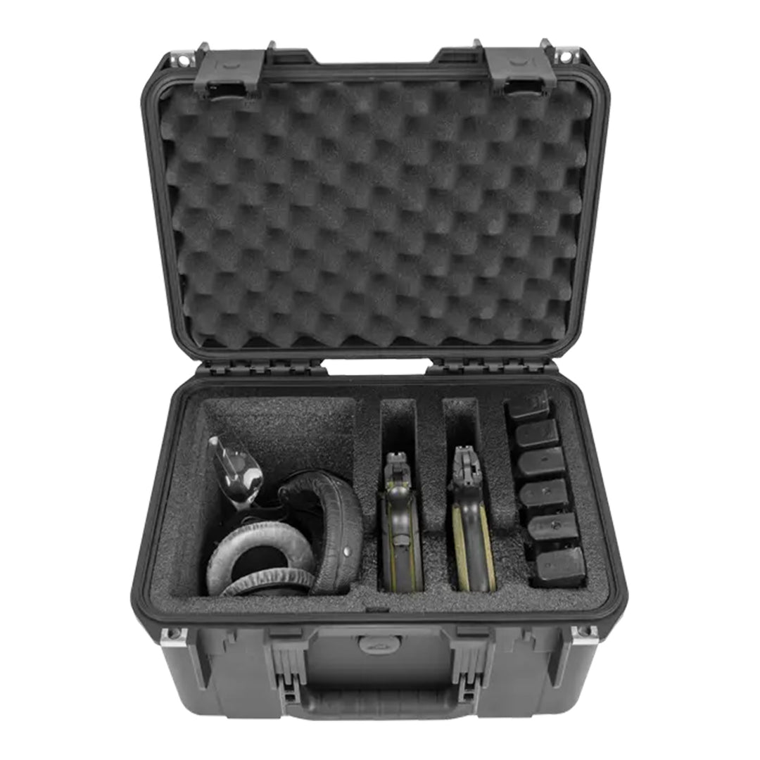 SKB Multi Hand Gun Case, 2 Gun Capacity, Custom Foam Interior, Waterproof, Black