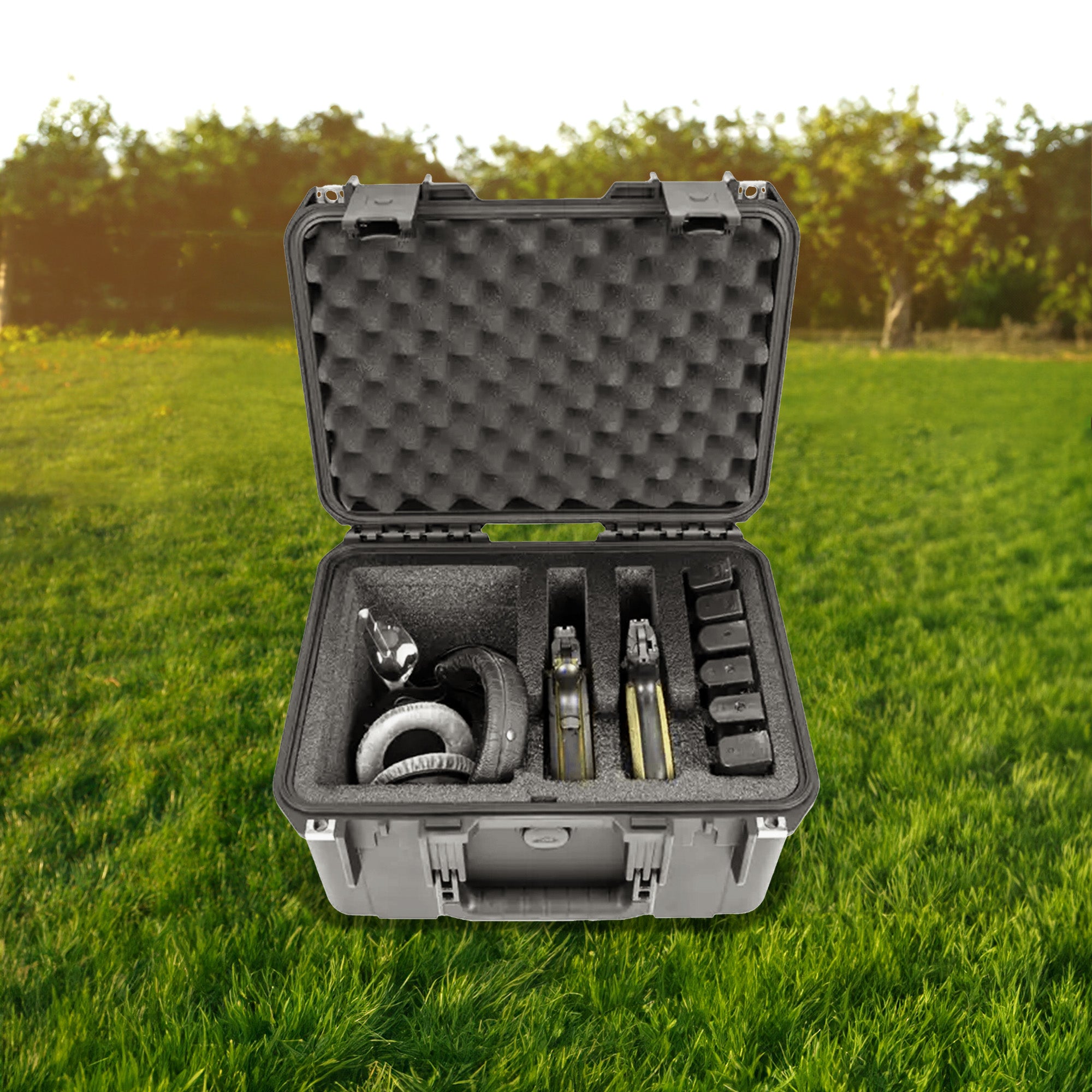 SKB Multi Hand Gun Case, 2 Gun Capacity, Foam Interior, Waterproof (Open Box) - VMInnovations