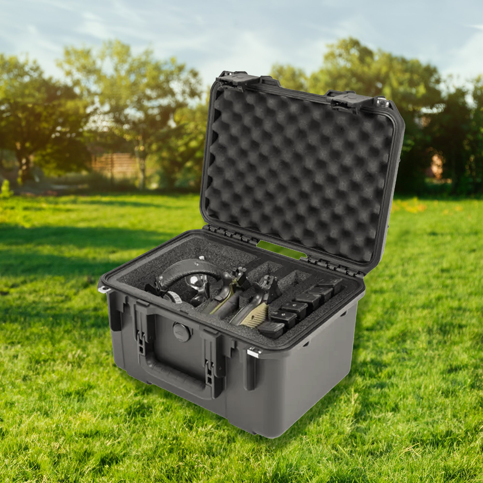 SKB Multi Hand Gun Case, 2 Gun Capacity, Foam Interior, Waterproof (Open Box) - VMInnovations