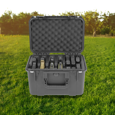 SKB Multi Hand Gun Case, 5 Gun Capacity, Custom Foam Interior, Waterproof, Black - VMInnovations