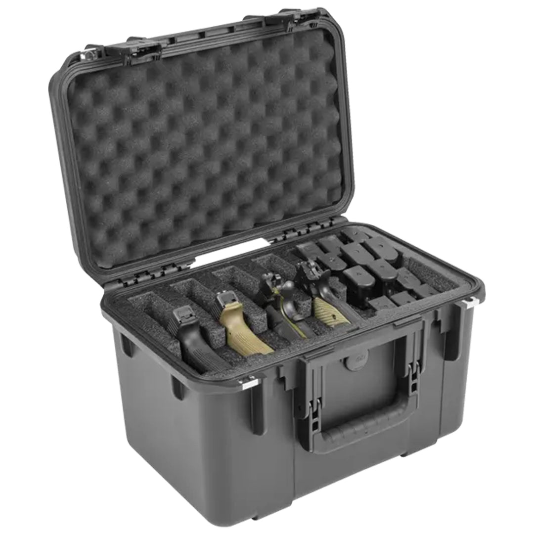 SKB Multi Hand Gun Case, 5 Gun Capacity, Custom Foam Interior, Waterproof, Black