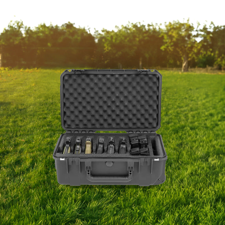 SKB Multi Hand Gun Case, 6 Gun Capacity, Custom Foam Interior, Waterproof, Black