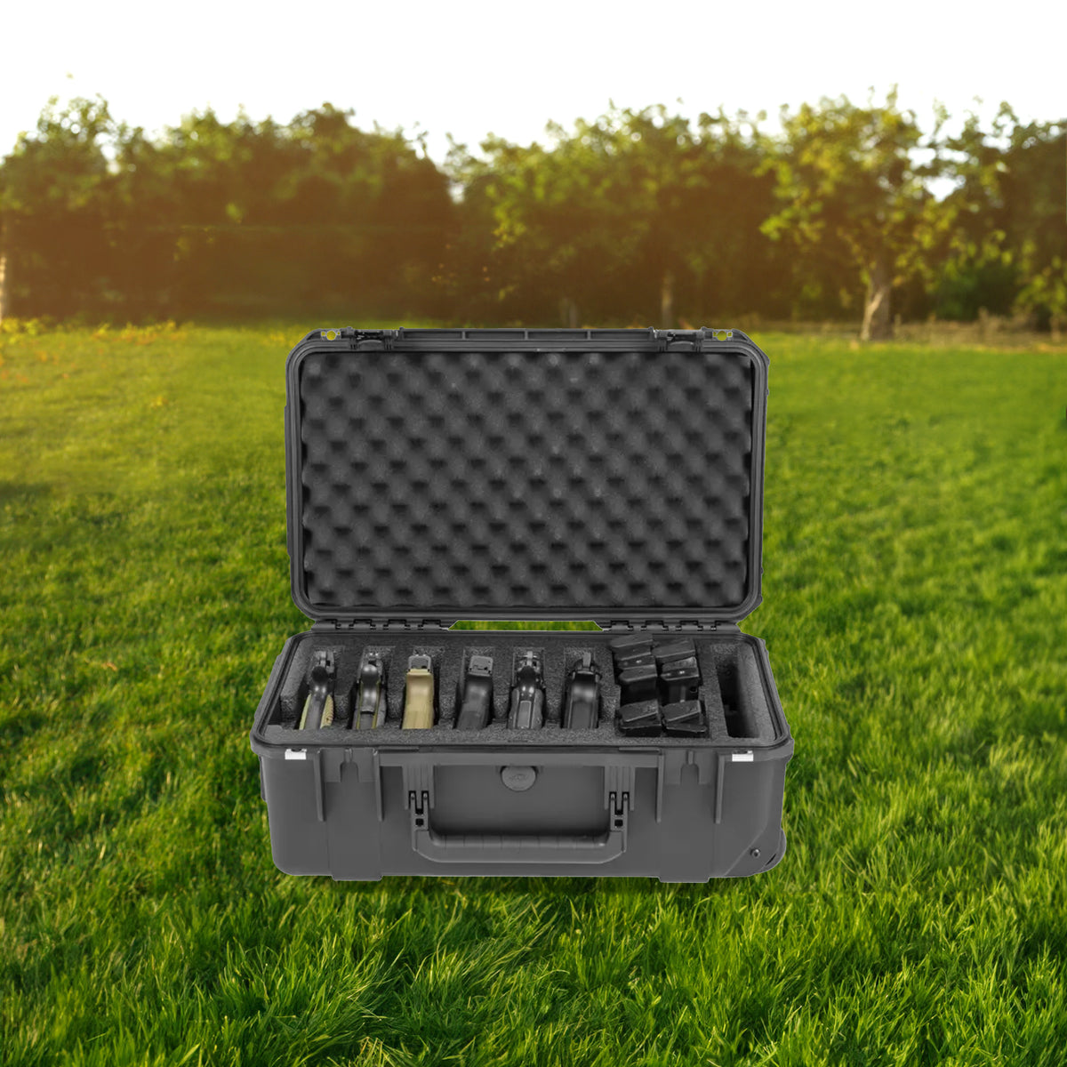 SKB Multi Hand Gun Case, 6 Gun Capacity, Custom Foam Interior, Waterproof, Black (Open Box)