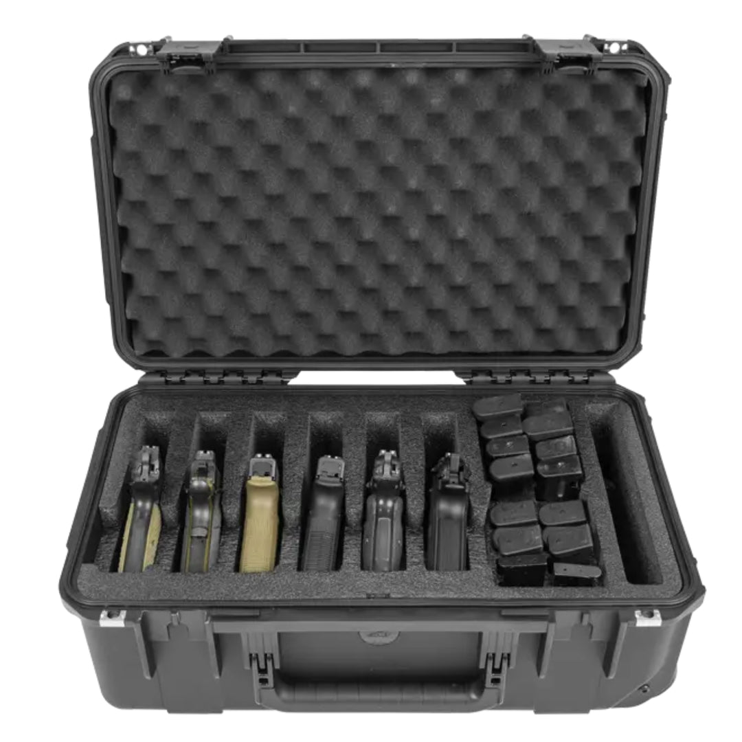 SKB Multi Hand Gun Case, 6 Gun Capacity, Custom Foam Interior, Waterproof, Black