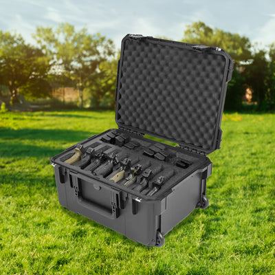 SKB Multi Hand Gun Case, 8 Gun Capacity, Custom Foam Interior, Waterproof, Black - VMInnovations