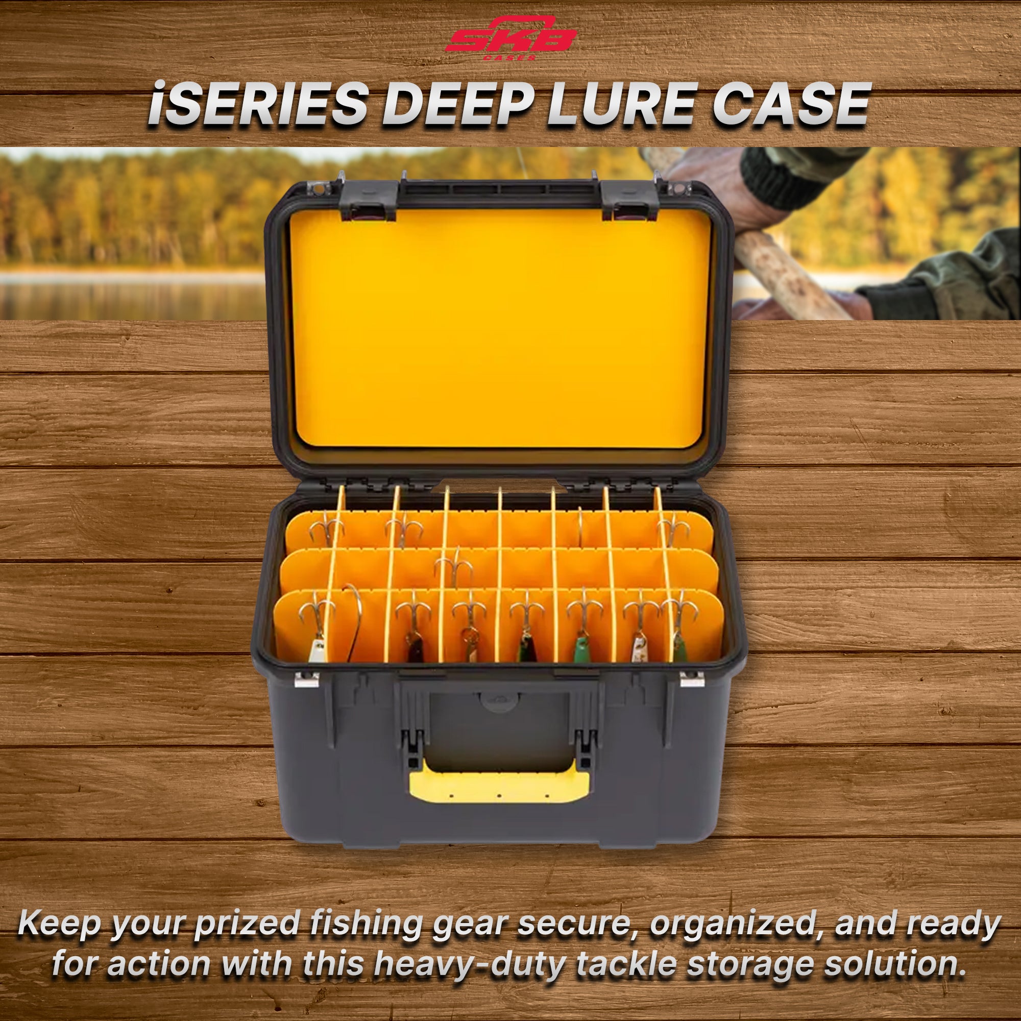 SKB iSeries Deep Lure Case 32 Adjustable Compartment Secure Fishing Box, 1610-10 - VMInnovations