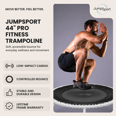 JumpSport 44 Inch PRO Workout Rebounder for Adults Fitness Trampoline(Open Box) - VMInnovations