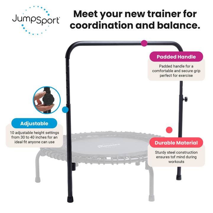 JumpSport Handle Bar for Arched Leg Fitness Trampolines, Trampoline Not Included