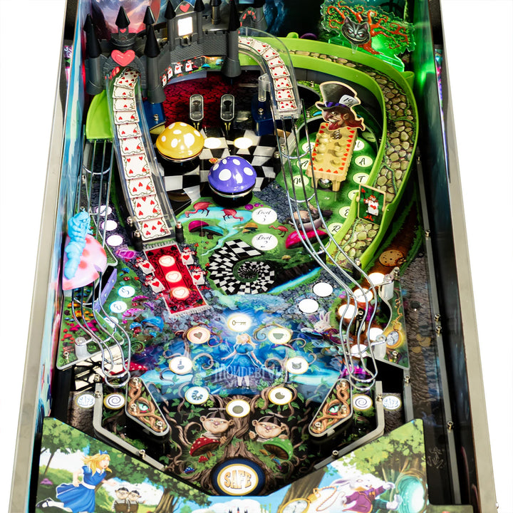 Wonderland Amusements Alice Goes to Wonderland Pinball Machine with LED Lighting - VMInnovations