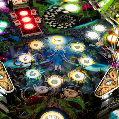 Wonderland Amusements Alice Goes to Wonderland Pinball Machine with LED Lighting - VMInnovations