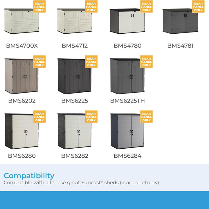 Suncast 6 Pack Horizontal/XL Vertical Shed Shelf Kit Wall Outdoor Storage, Black - VMInnovations